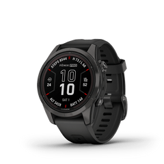 Garmin Fenix 7 Pro Fenix 7S Pro – Zafiro Solar gris carbón con banda negra
