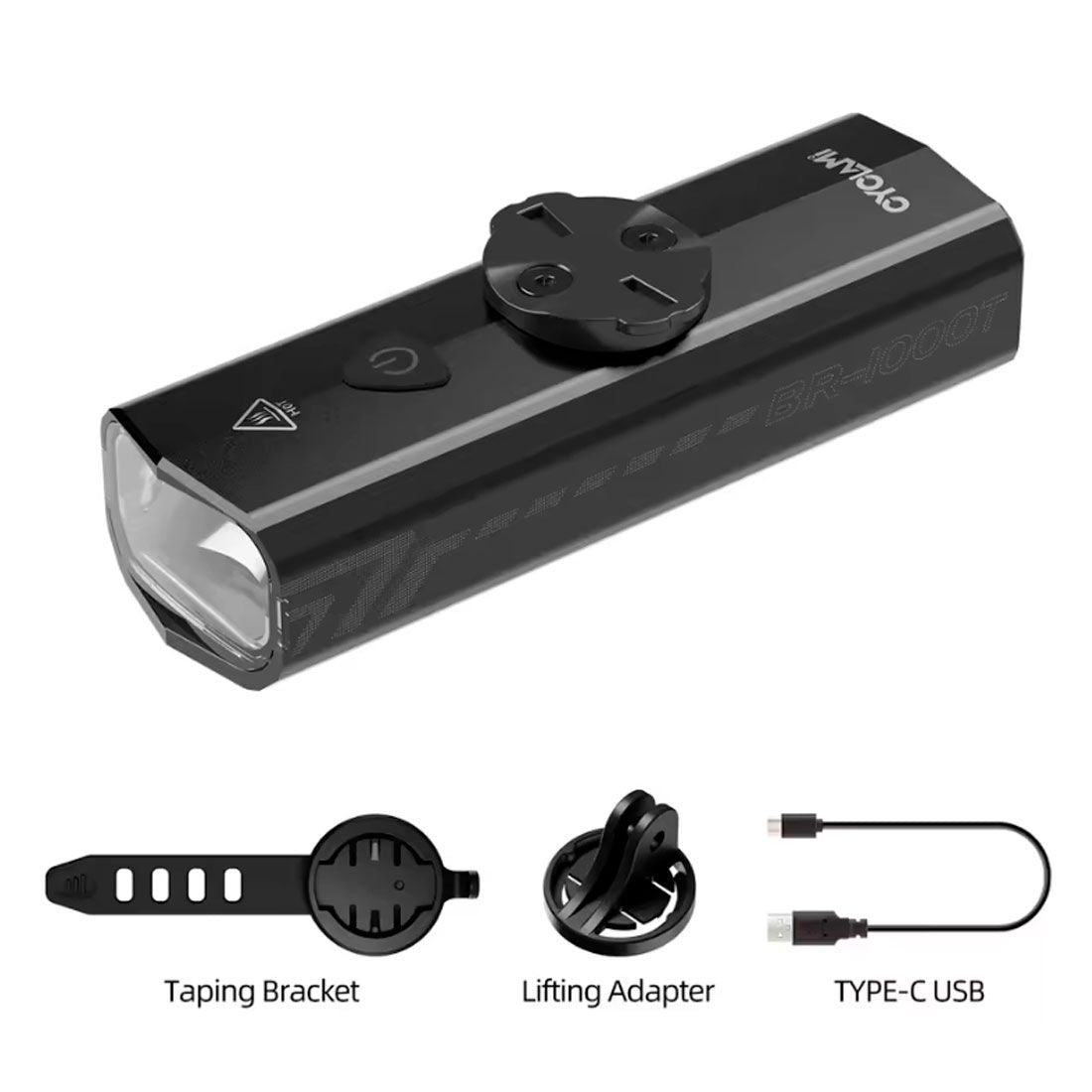 Luz Delantera LED Cyclami BR1000T USB 1000lm Negra Resistente IPX6