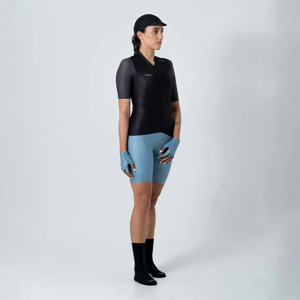 CAMISA CICLISMO MANGA CORTA NERO PARA MUJER