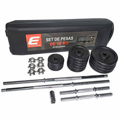 SET DE PESAS 50KG NEGRO - EVOLUTION