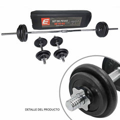 SET DE PESAS 50KG NEGRO - EVOLUTION